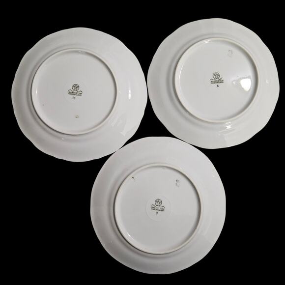 Set of 3 Wałbrzych Poland Yellow Floral Porcelain Plates 7" Gold Trim - Picture 5 of 5